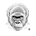 Gemini sign gorilla face tattoo design idea