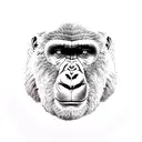 Gemini sign gorilla face tattoo design idea