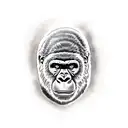 Gemini sign gorilla face tattoo design idea