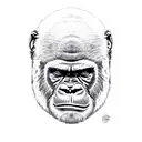 Gemini gorilla face tattoo design idea