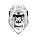 Gemini gorilla face tattoo design idea