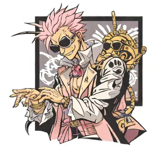 Donquixote Doflamingo mainly his coat, glasses and symbol  tattoo design idea