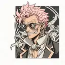 Donquixote Doflamingo mainly his coat, glasses and symbol  tattoo design idea