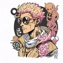 Donquixote Doflamingo mainly his coat, glasses and symbol  tattoo design idea