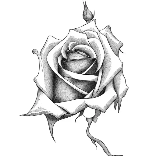 rose with ride or die text tattoo design idea