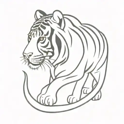 minimalist tiger meaning protection and spirit animal.  tattoo design idea