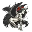 incuras falling angel with feathers tattoo design idea