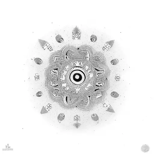 time and money with Indian culture  tattoo design idea