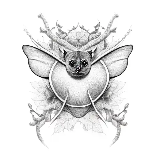 baobab et papillon tattoo design idea