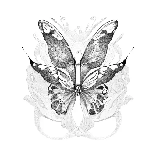 baobab butterfly tattoo design idea