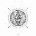 An aesthetic photograph of a Virgo constellation with Egyptian hieroglyphs tattoo design idea