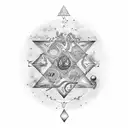 An aesthetic photograph of a Virgo constellation with Egyptian hieroglyphs tattoo design idea