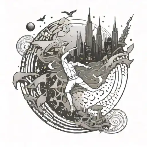 Design a tattoo that captures the essence of a Dance Gavin Dance concert experience tattoo design idea