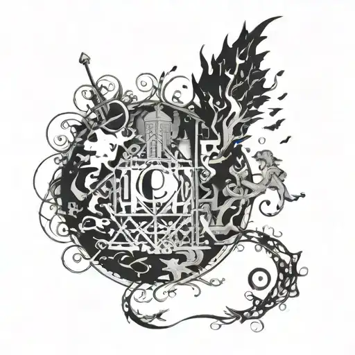 Incorporate lyrics from a favorite Dance Gavin Dance song into a unique design tattoo design idea