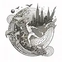 Design a tattoo that captures the essence of a Dance Gavin Dance concert experience tattoo design idea