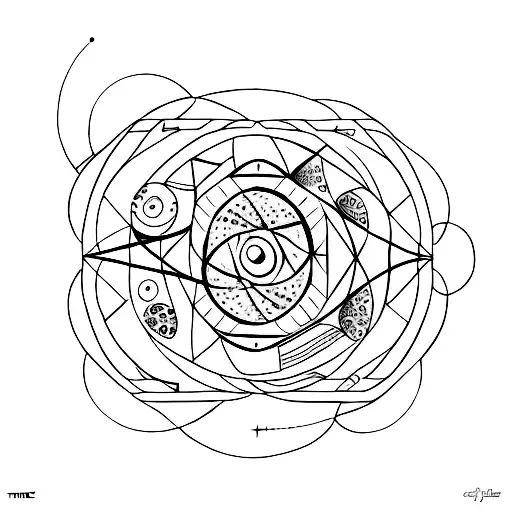 Cosmic journey through time and space tattoo design idea