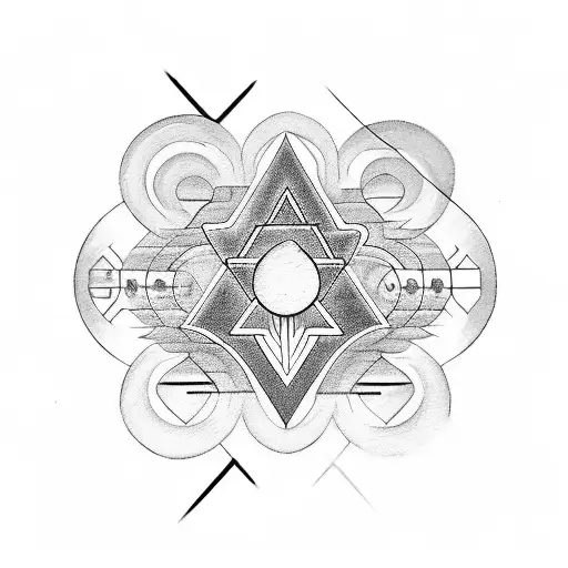 Meditation-inspired tattoo incorporating chakras and geometric shapes tattoo design idea