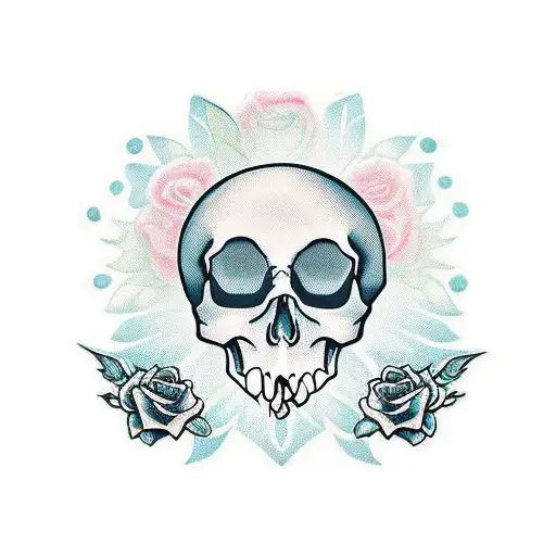 peace sign with skull and roses and crow "peace in death" spine tattoo tattoo design idea