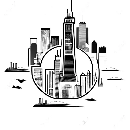 Chicago skyline tattoo design idea