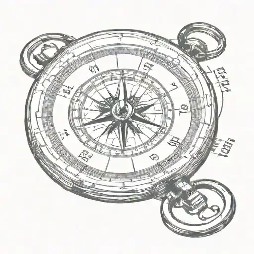 compass phone tattoo design idea