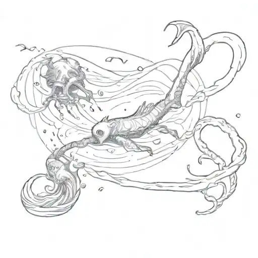 call me if you get lost souls swimming tattoo design idea