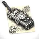 luggage tag with "call me if you get lost"  tattoo design idea