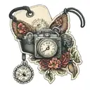 luggage tag with "call me if you get lost"  tattoo design idea