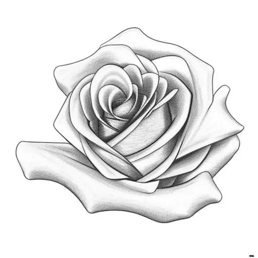 colored rose on stem tattoo design idea