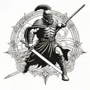 gladiator with sword tattoo design idea