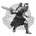 gladiator with sword tattoo design idea