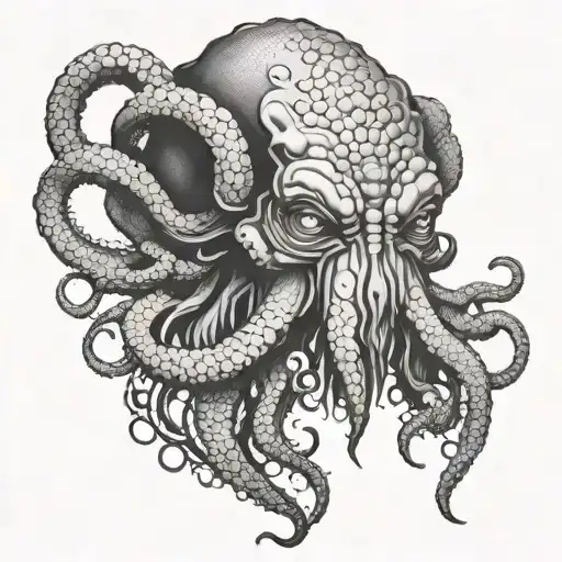 cthulhu head tattoo design idea