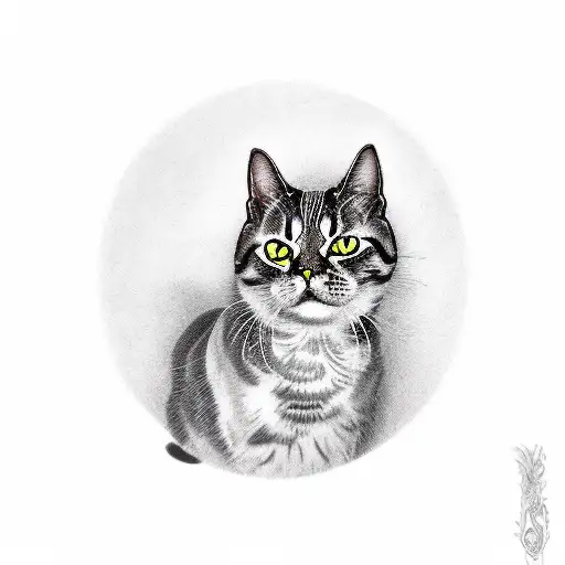 A fighting artist creating a masterpiece with a cat as a muse tattoo design idea