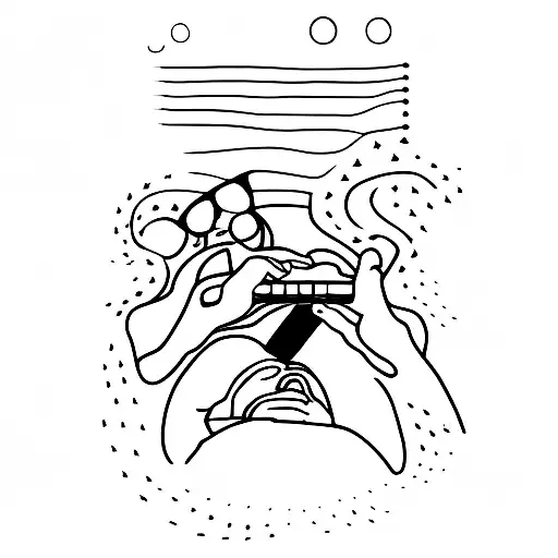 paul mccartney sillhoute playing piano tattoo design idea