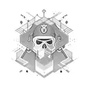 army officer, computer hacker symbol tattoo design idea