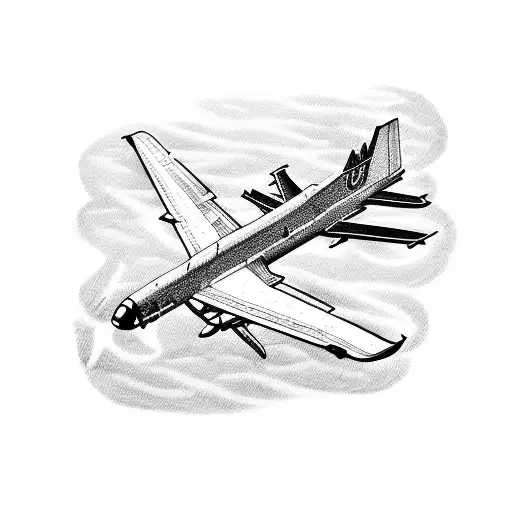 United States marine flying a plane with rockets tattoo design idea