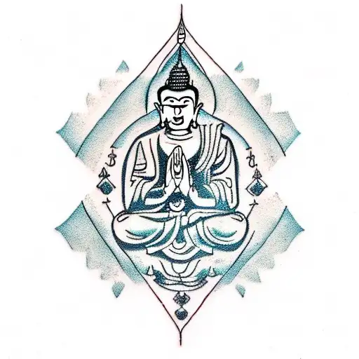 Buddhism second arrow tattoo design idea
