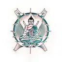 Buddhism second arrow tattoo design idea
