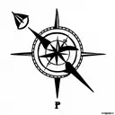 hot air balloon and compass tattoo design idea