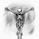 a skeleton praying to god tattoo design idea