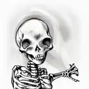 a skeleton praying to god tattoo design idea