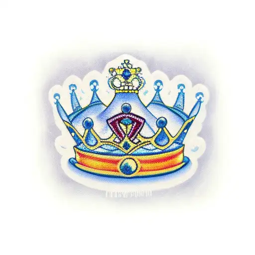 Two prince crowns with baby names tattoo design idea