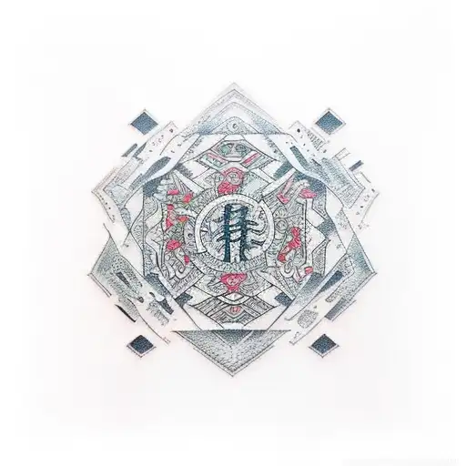 japanese oxagon pattern similar to tattoo artist nicasso tattoo design idea