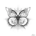 suminagashi butterfly tattoo design idea