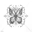 suminagashi butterfly tattoo design idea