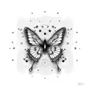 suminagashi butterfly tattoo design idea