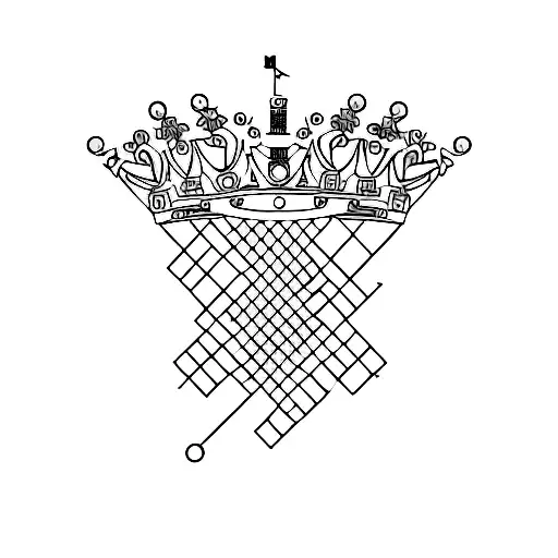 Create a minimalist tattoo of a crown, representing the rapper's reign over the music industry tattoo design idea