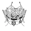 Create a minimalist tattoo of a crown, representing the rapper's reign over the music industry tattoo design idea