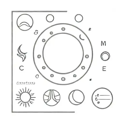 Cancer Zodiac moon phases tattoo design idea