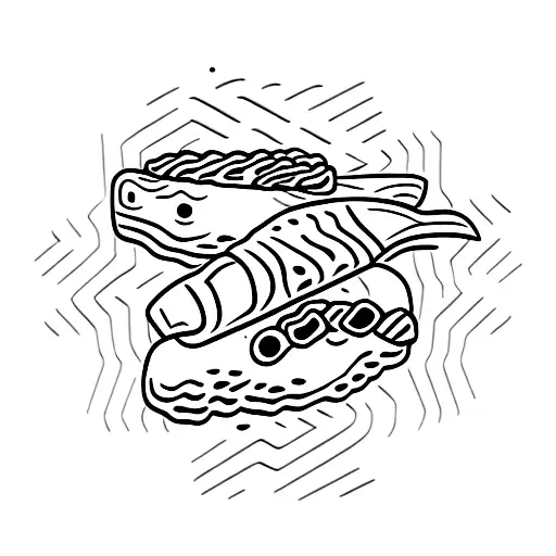 sushi rolled like a join tattoo design idea