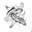 sushi and joint tattoo design idea